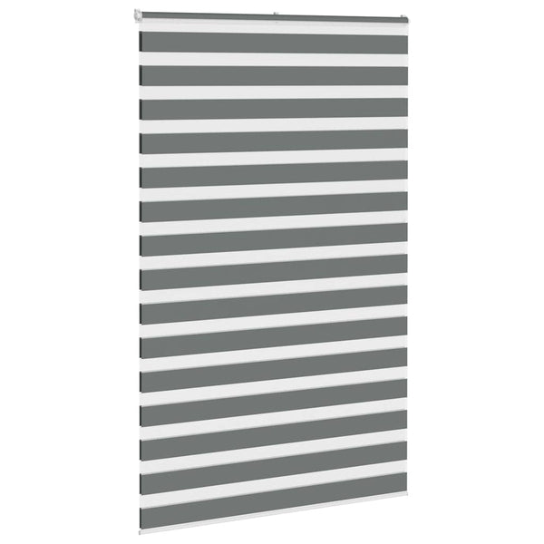 vidaXL Double Roller Blind Dark Grey 145x200 cm Fabric Width 140.9 cm Polyester