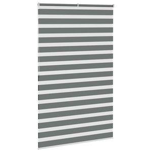 vidaXL Double Roller Blind Dark Grey 145x200 cm Fabric Width 140.9 cm Polyester