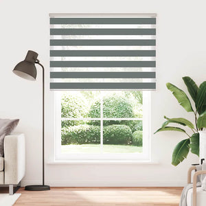 vidaXL Double Roller Blind Dark Grey 155x200 cm Fabric Width 150.9 cm Polyester