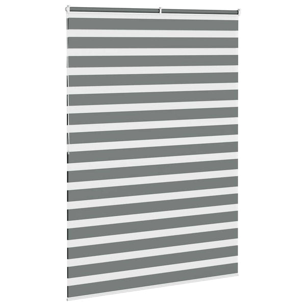 vidaXL Double Roller Blind Dark Grey 155x200 cm Fabric Width 150.9 cm Polyester