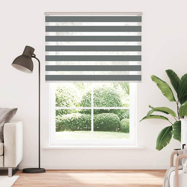 vidaXL Double Roller Blind Dark Grey 160x200 cm Fabric Width 155.9 cm Polyester