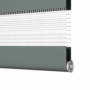 vidaXL Double Roller Blind Dark Grey 165x200 cm Fabric Width 160.9 cm Polyester