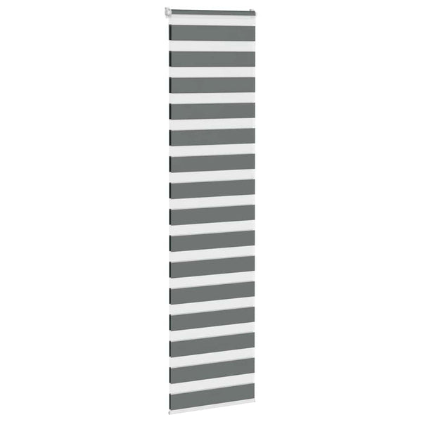 vidaXL Day and Night Blind Dark Grey 55x230 cm Fabric Width 50.9 cm Polyester