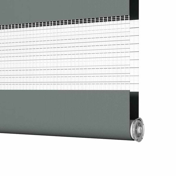 vidaXL Double Roller Blind Dark Grey 60x230 cm Fabric Width 55.9 cm Polyester