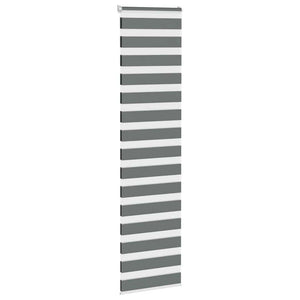 vidaXL Double Roller Blind Dark Grey 60x230 cm Fabric Width 55.9 cm Polyester