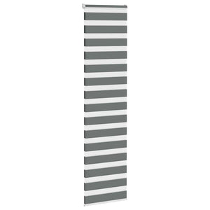 vidaXL Double Roller Blind Dark Grey 65x230 cm Fabric Width 60.9 cm Polyester
