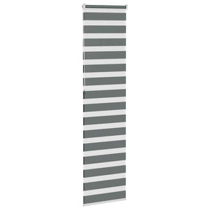 vidaXL Double Roller Blind Dark Grey 65x230 cm Fabric Width 60.9 cm Polyester