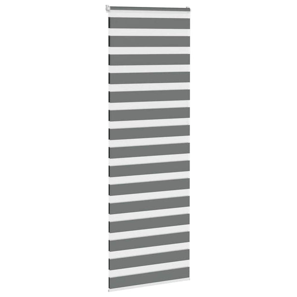 vidaXL Double Roller Blind Dark Grey 70x230 cm Fabric Width 65.9 cm Polyester