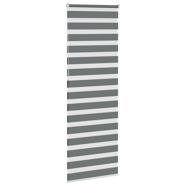vidaXL Double Roller Blind Dark Grey 75x230 cm Fabric Width 70.9 cm Polyester