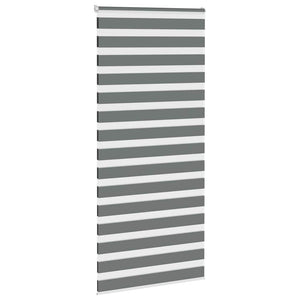 vidaXL Double Roller Blind Dark Grey 95x230 cm Fabric width 90.9 cm Polyester