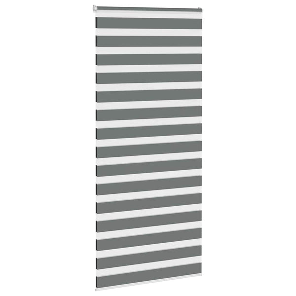 vidaXL Double Roller Blind Dark Grey 95x230 cm Fabric width 90.9 cm Polyester