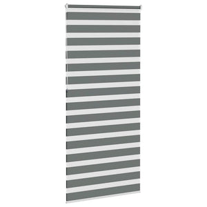 vidaXL Double Roller Blind Dark Grey 95x230 cm Fabric width 90.9 cm Polyester