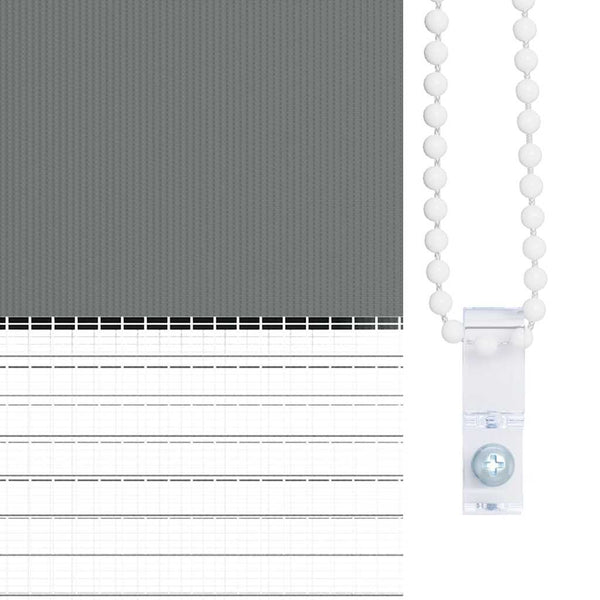 vidaXL Double Roller Blind Dark Grey 95x230 cm Fabric width 90.9 cm Polyester