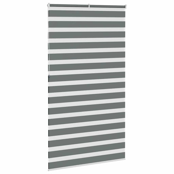 vidaXL Double Roller Blind Dark Grey 135x230 cm Fabric Width 130.9 cm Polyester
