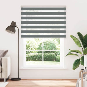 vidaXL Double Roller Blind Dark Grey 155x230 cm Fabric Width 150.9 cm Polyester