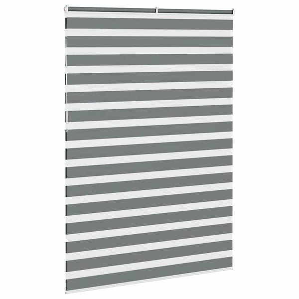 vidaXL Double Roller Blind Dark Grey 155x230 cm Fabric Width 150.9 cm Polyester