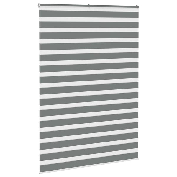 vidaXL Double Roller Blind Dark Grey 165x230 cm Fabric Width 160.9 cm Polyester