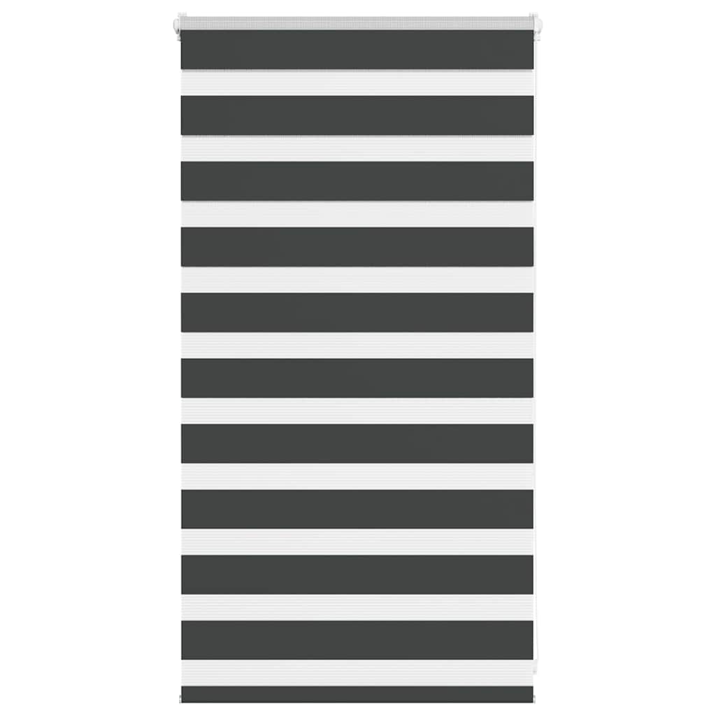 vidaXL Double Roller Blind Black 85x100 cm Fabric width 80.9 cm Polyester