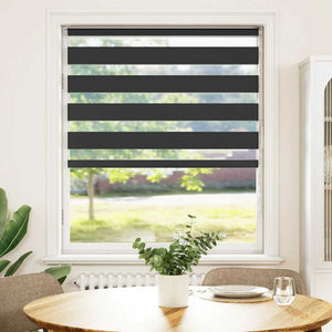 vidaXL Double Roller Blind Black 95x100 cm Fabric width 90.9 cm Polyester