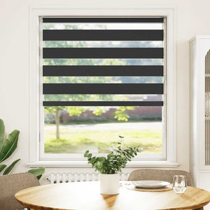 vidaXL Double Roller Blind Black 100x100 cm Fabric Width 95.9 cm Polyester
