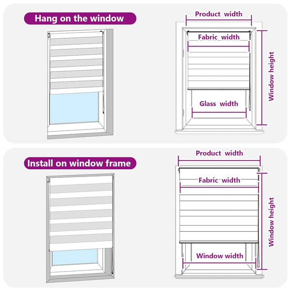 vidaXL Double Roller Blind Black 145x100 cm Fabric Width 140.9 cm Polyester