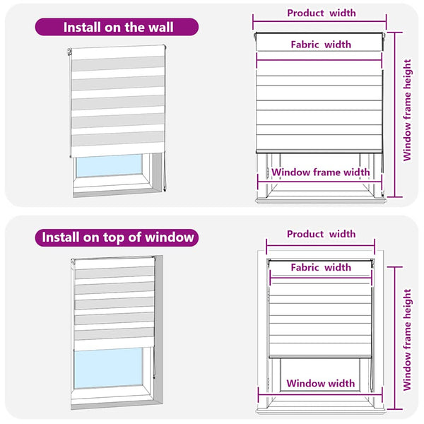 vidaXL Double Roller Blind Black 155x100 cm Fabric Width 150.9 cm Polyester