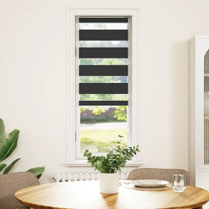 vidaXL Double Roller Blind Black 50x150 cm Fabric Width 45.9 cm Polyester