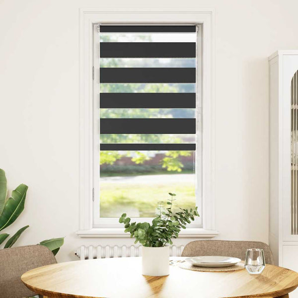vidaXL Day and Night Blind Black 55x150 cm Fabric width 50.9 cm Polyester