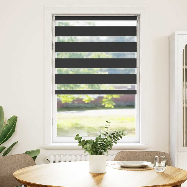 vidaXL Day and Night Blind Black 70x150 cm Fabric width 65.9 cm Polyester