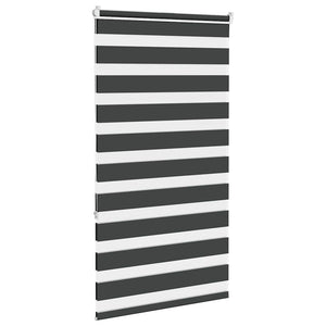 vidaXL Double Roller Blind Black 75x150 cm Fabric width 70.9 cm Polyester