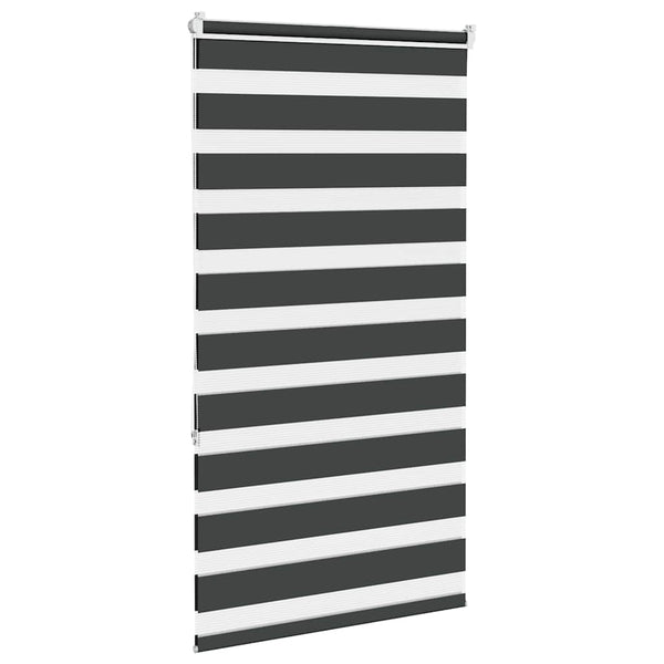 vidaXL Double Roller Blind Black 75x150 cm Fabric width 70.9 cm Polyester