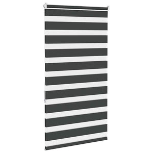 vidaXL Double Roller Blind Black 80x150 cm Fabric Width 75.9 cm Polyester