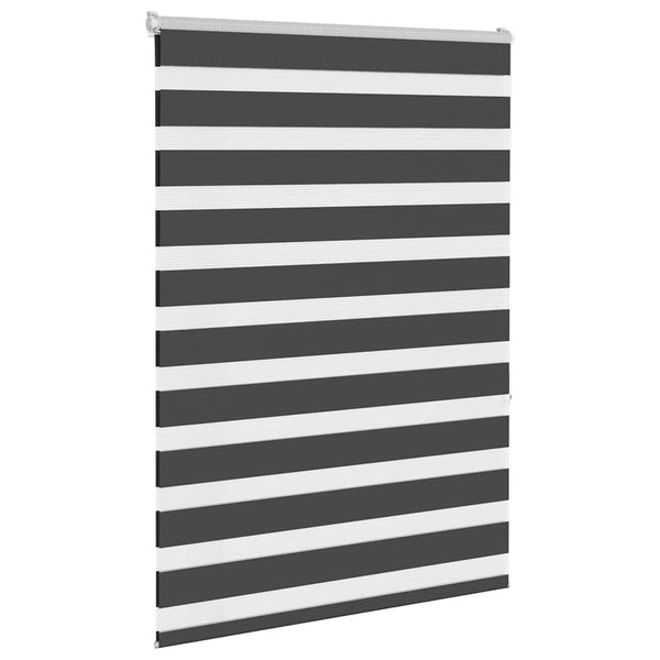 vidaXL Double Roller Blind Black 105x150 cm Fabric width 100.9 cm Polyester