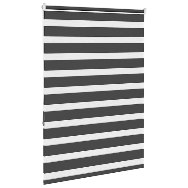vidaXL Double Roller Blind Black 105x150 cm Fabric width 100.9 cm Polyester