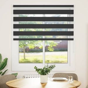 vidaXL Day and Night Blind Black 125x150 cm Fabric width 120.9 cm Polyester