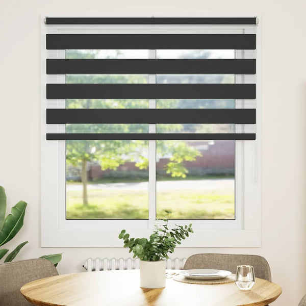 vidaXL Day and Night Blind Black 125x150 cm Fabric width 120.9 cm Polyester