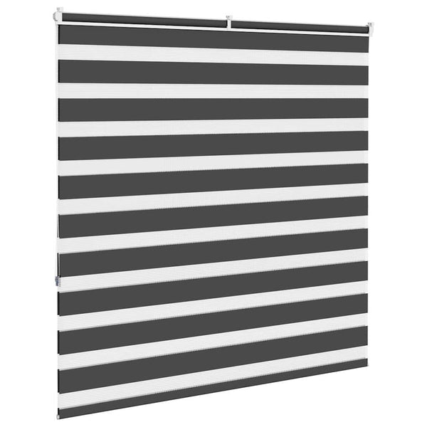 vidaXL Double Roller Blind Black 140x150 cm Fabric width 135.9 cm Polyester