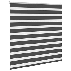 vidaXL Double Roller Blind Black 145x150 cm Fabric width 140.9 cm Polyester