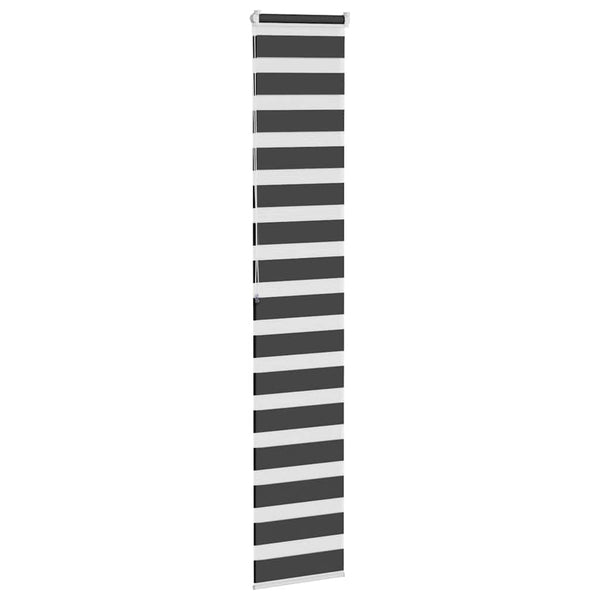vidaXL Black Day and Night Blind 40x200 cm Fabric width 35.9 cm Polyester