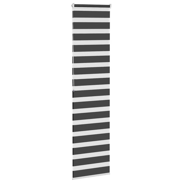 vidaXL Double Roller Blind Black 65x200 cm Fabric width 60.9 cm Polyester