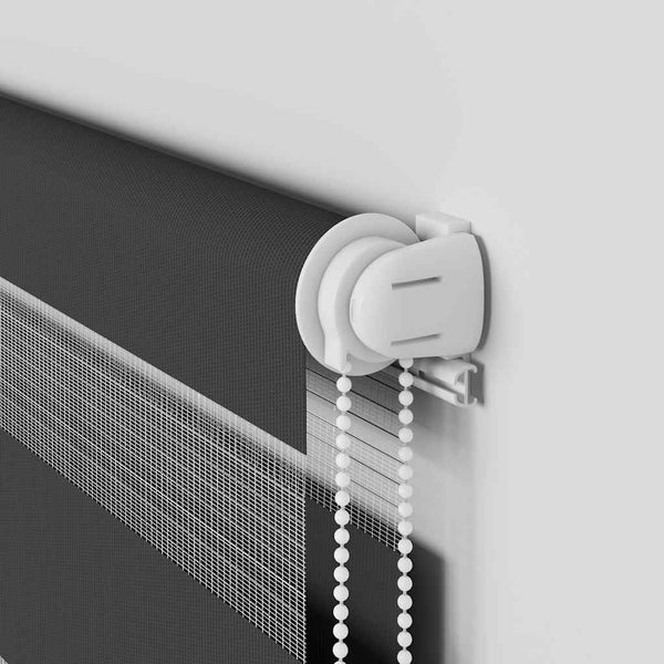 vidaXL Double Roller Blind Black 85x200 cm Fabric Width 80.9 cm Polyester