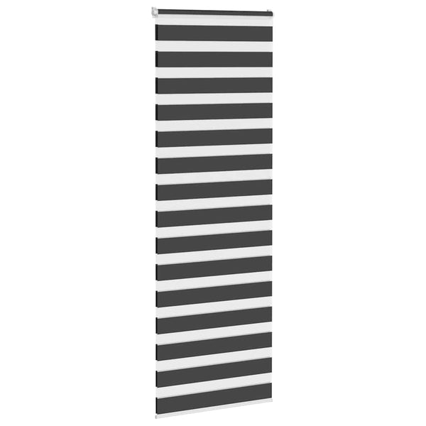 vidaXL Double Roller Blind Black 90x200 cm Fabric Width 85.9 cm Polyester