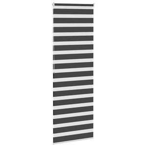 vidaXL Double Roller Blind Black 90x200 cm Fabric Width 85.9 cm Polyester