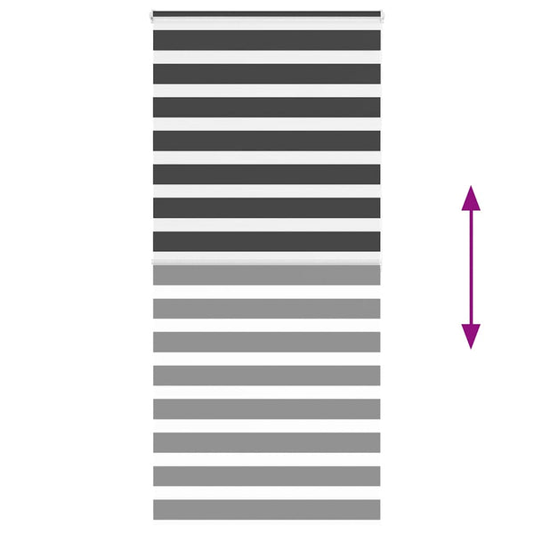 vidaXL Day and Night Blind Black 95x200 cm Fabric width 90.9 cm Polyester