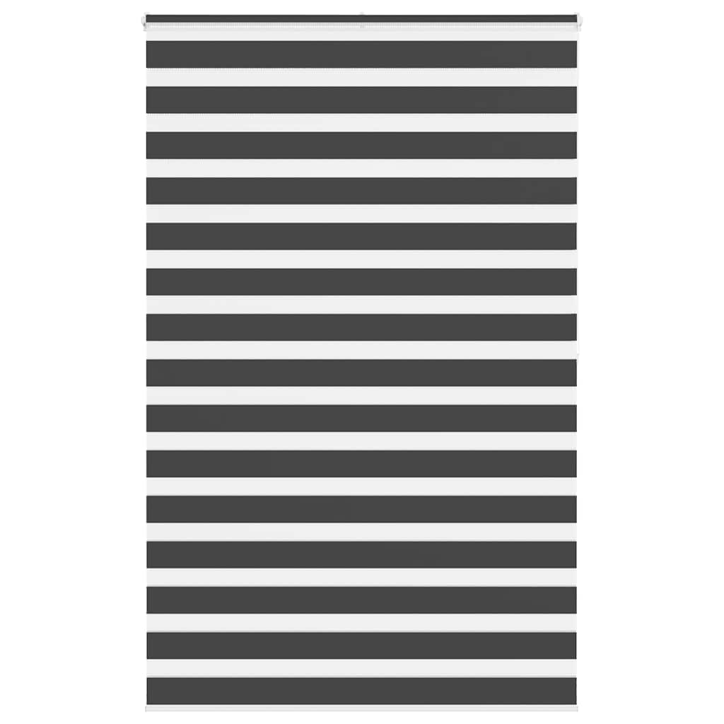 vidaXL Double Roller Blind Black 140x200 cm Fabric Width 135.9 cm Polyester