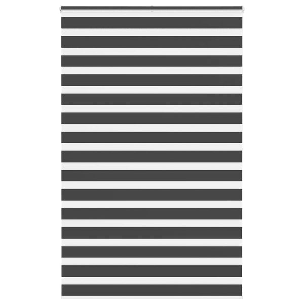 vidaXL Double Roller Blind Black 140x200 cm Fabric Width 135.9 cm Polyester