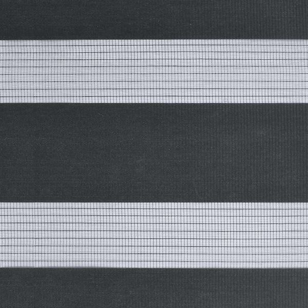 vidaXL Double Roller Blind Black 145x200 cm Fabric width 140.9 cm Polyester