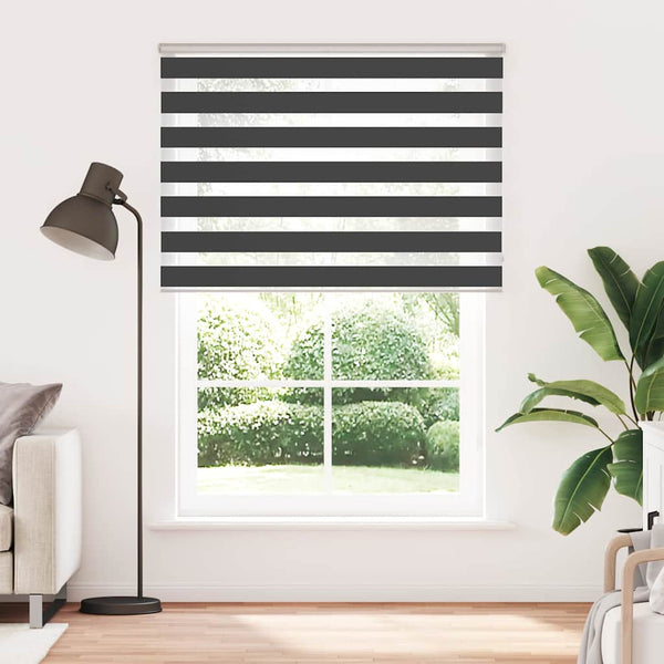 vidaXL Day and Night Blind Black 165x200 cm Fabric Width 160.9 cm Polyester