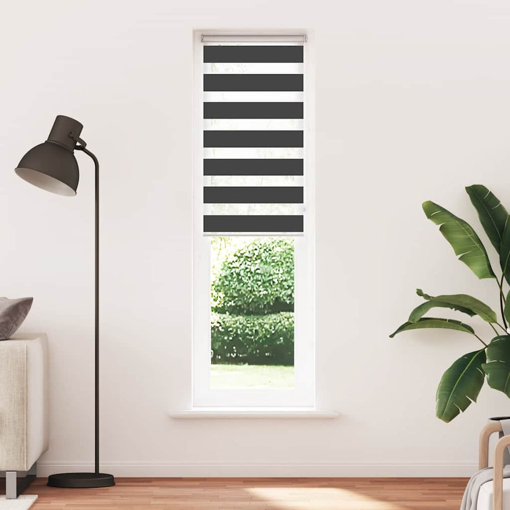 vidaXL Day and Night Blind Black 50x230 cm Fabric width 45.9 cm Polyester