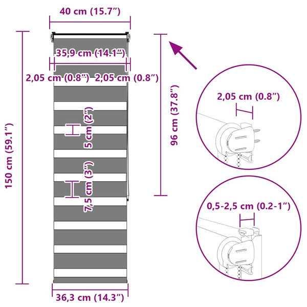Doppelrollo Braun 40x150 cm